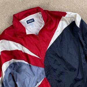 Vintage‎ Kids Apparatus Colorblock Windbreaker Jacket Red Blue White XL